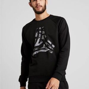 ADIDAS Soccer Men's Tan Heavy Graphic Crew Black TANGO Sweatshirt Size Large